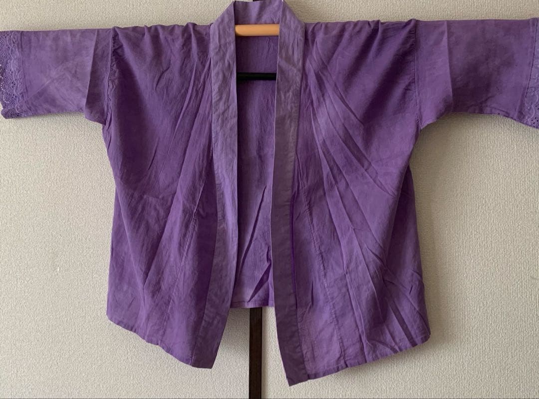 カラー半襦袢＆裾除けセット　パープル　新古品