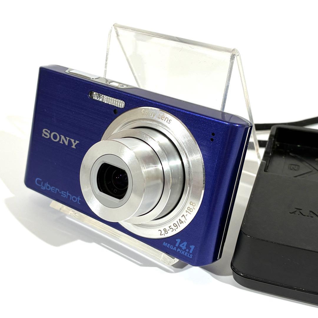 動作確認済★ SONY サイバーショット DSC-W610 デジカメ ブルー