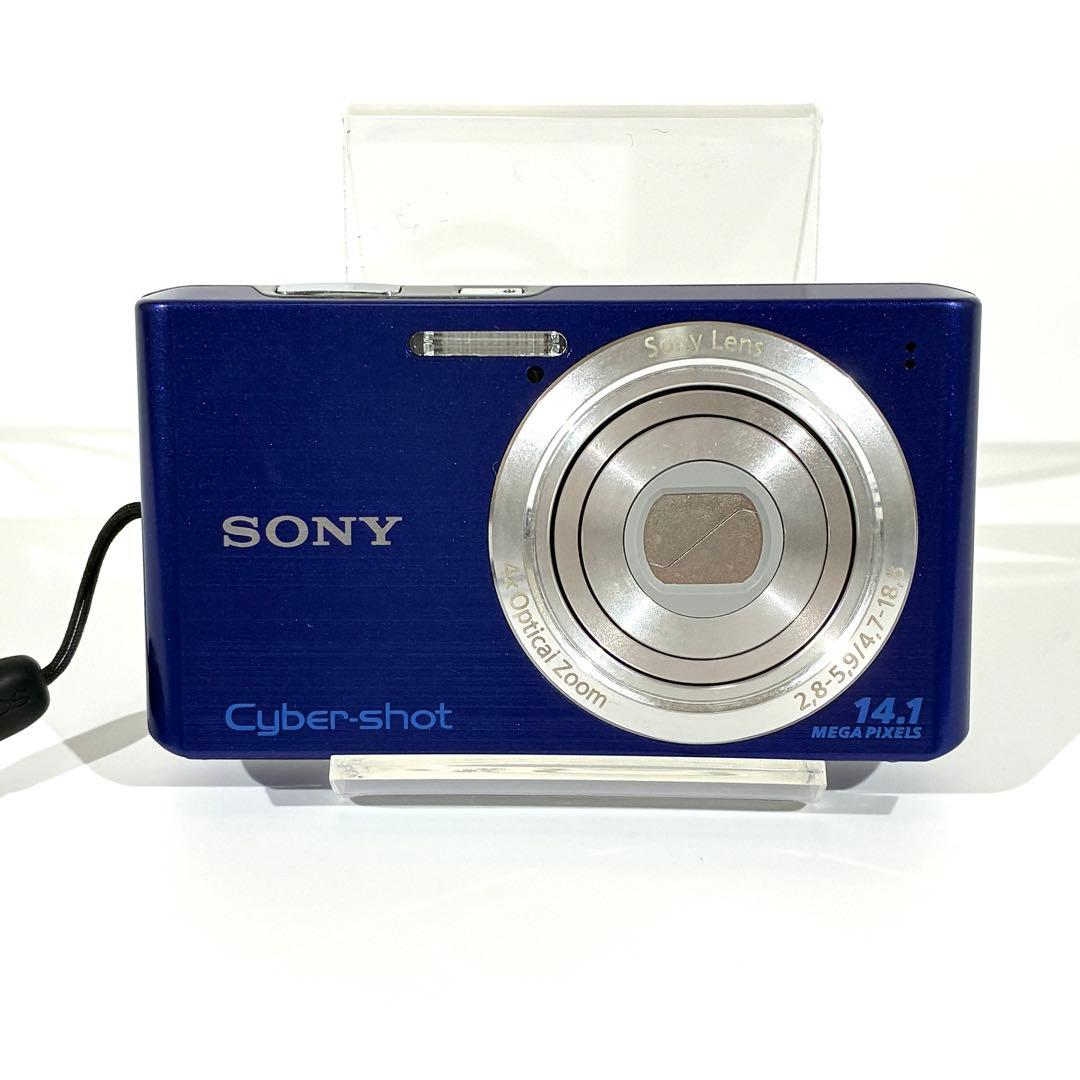動作確認済★ SONY サイバーショット DSC-W610 デジカメ ブルー