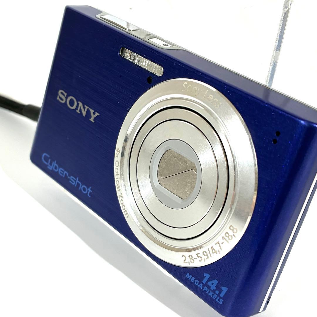 動作確認済★ SONY サイバーショット DSC-W610 デジカメ ブルー