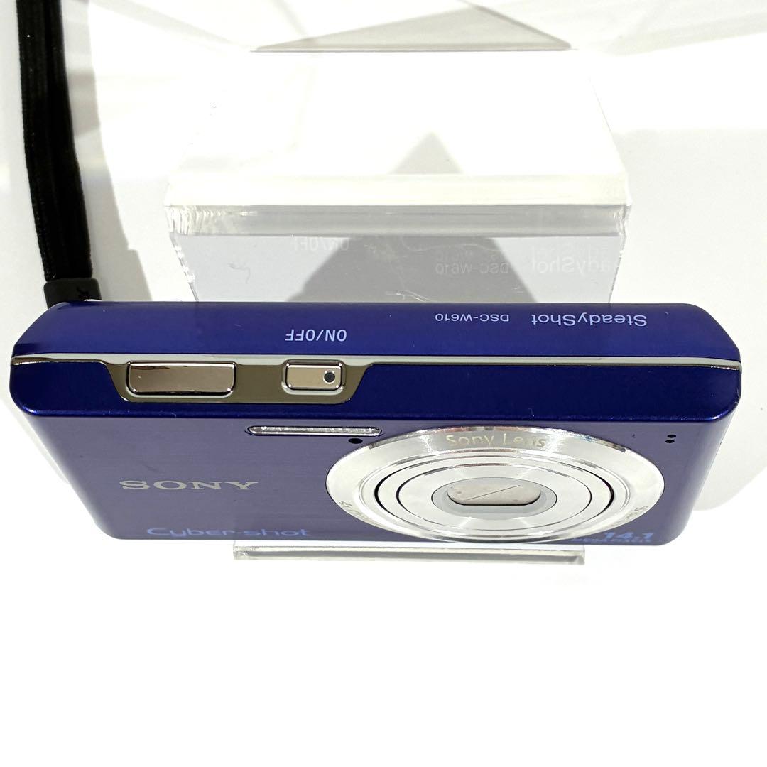 動作確認済★ SONY サイバーショット DSC-W610 デジカメ ブルー