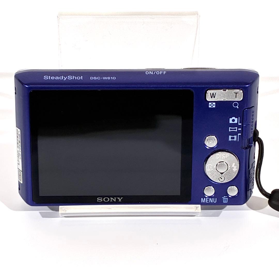 動作確認済★ SONY サイバーショット DSC-W610 デジカメ ブルー