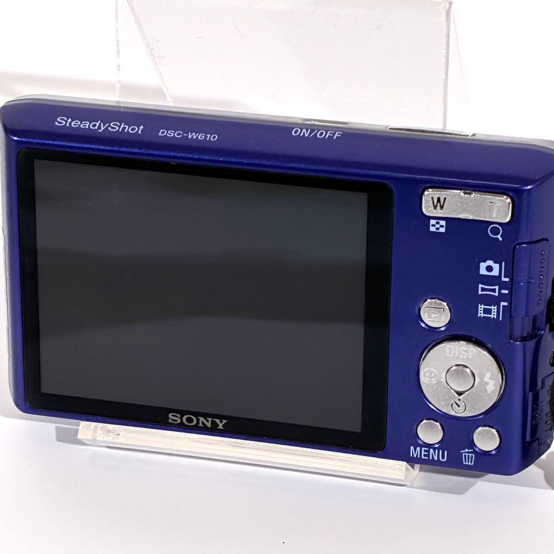 動作確認済★ SONY サイバーショット DSC-W610 デジカメ ブルー
