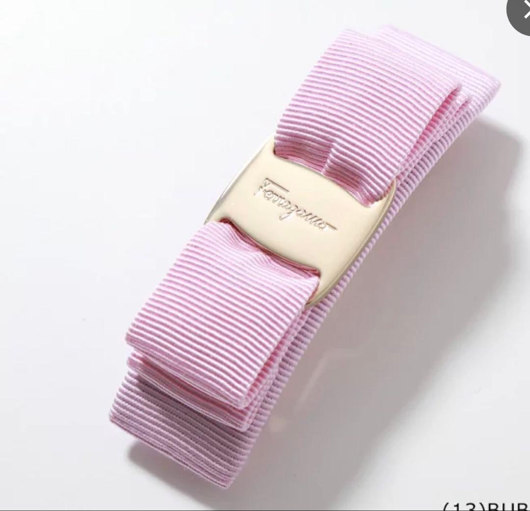Salvatore Ferragamo ピンク　ヴァラボウヘアバレッタ