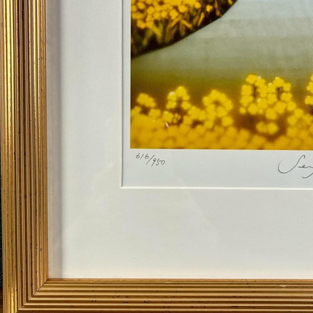 美品 藤城清治「日本の愛唄歌3月 朧月夜」レフグラフ 直筆サイン入 楽譜付