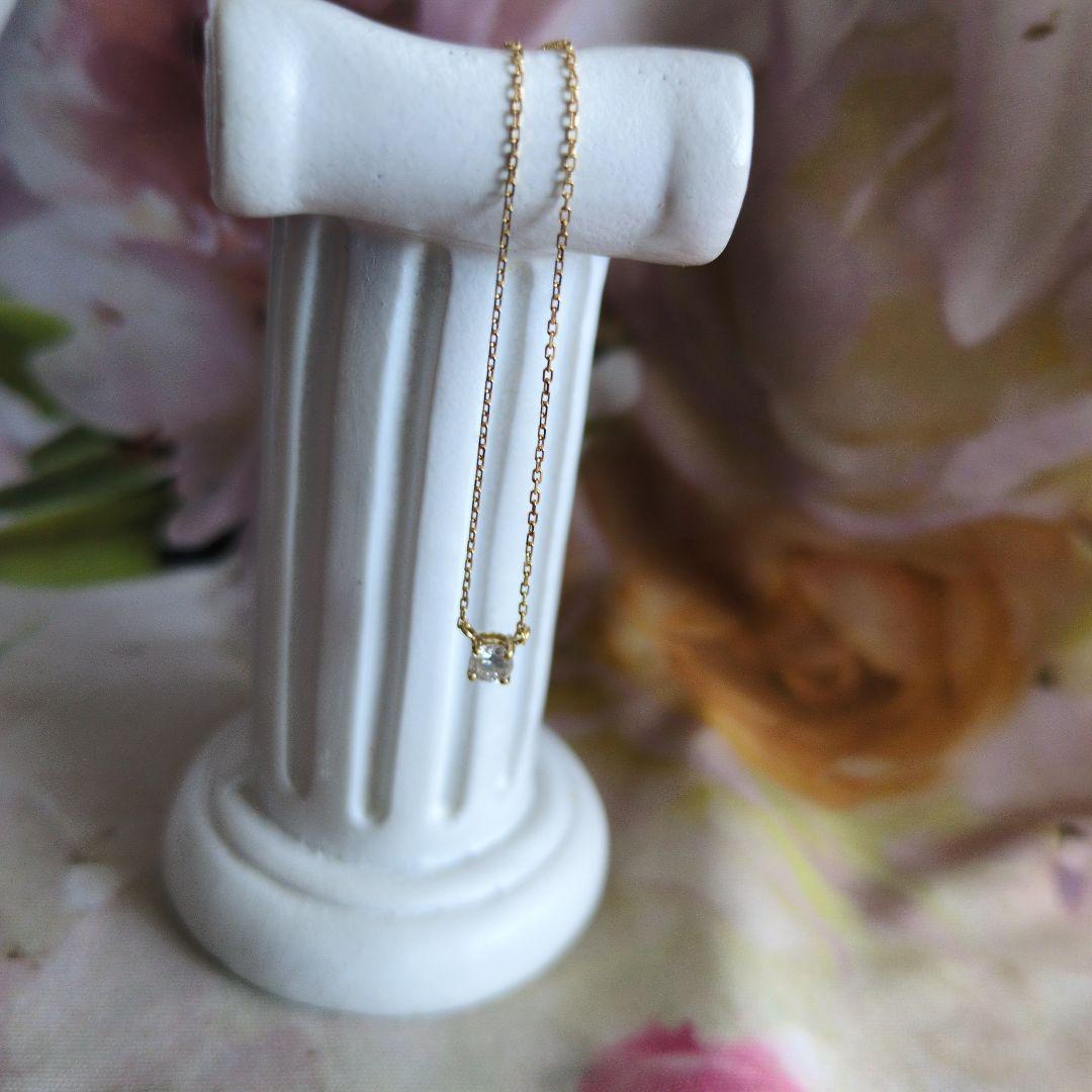 ✿18金✿一粒ダイヤモンドネックレス 　　0.22 ct カード付き