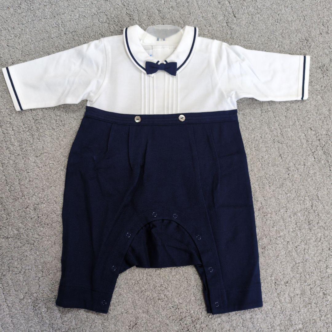 最終値下げ 美品！新品 ファミリア 男の子 カバーオール 帽子付き 60タグ付