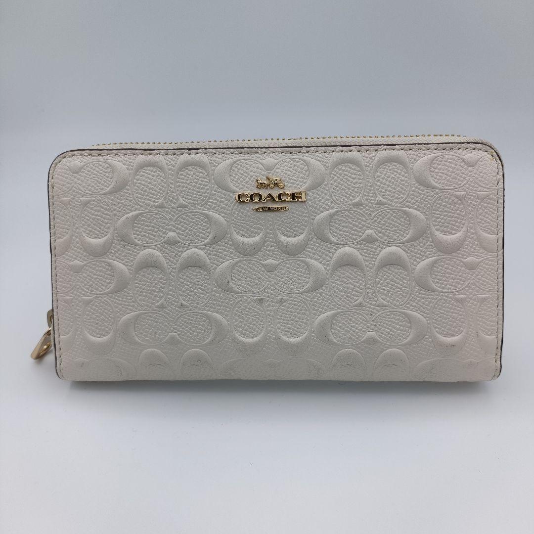 COACH コーチ C7220 シグネチャー エンボス ラウンドファスナー