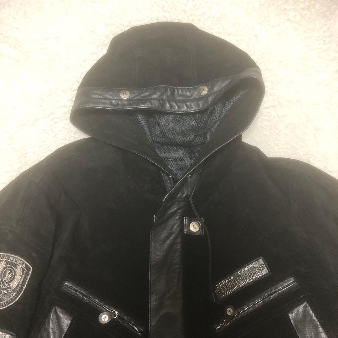 VIA NUOVA PELLE 3way レザーモッズコート　ワッペン　38