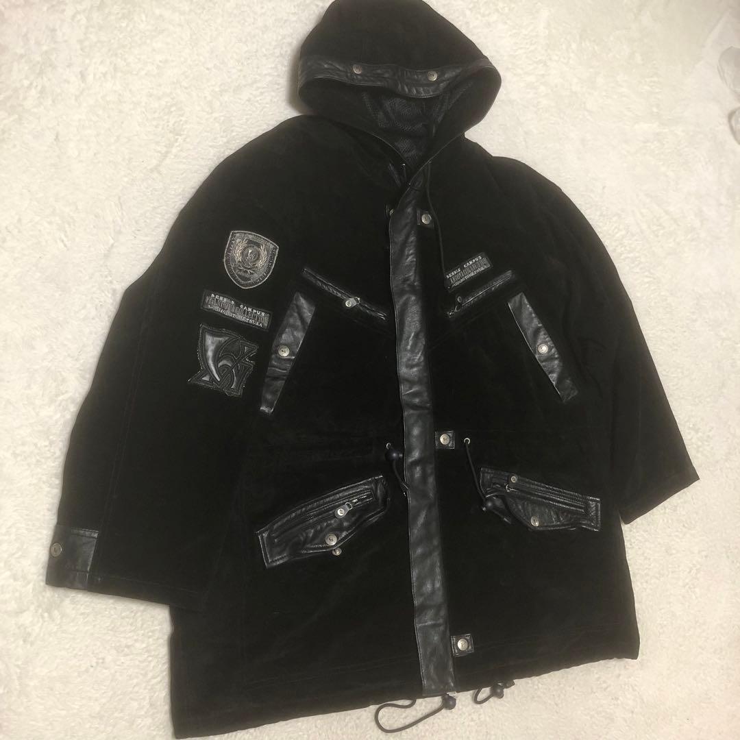 VIA NUOVA PELLE 3way レザーモッズコート　ワッペン　38