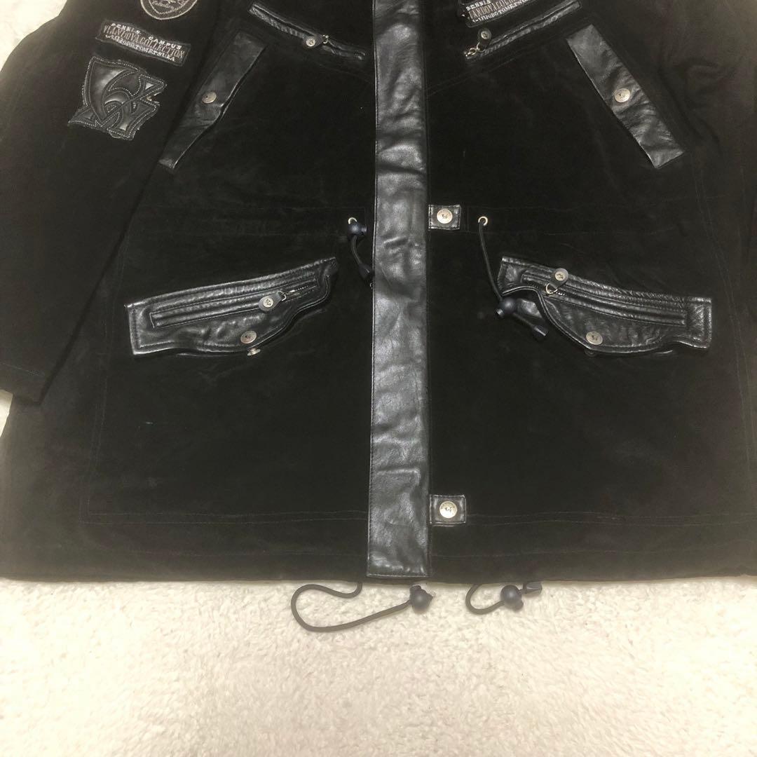 VIA NUOVA PELLE 3way レザーモッズコート　ワッペン　38