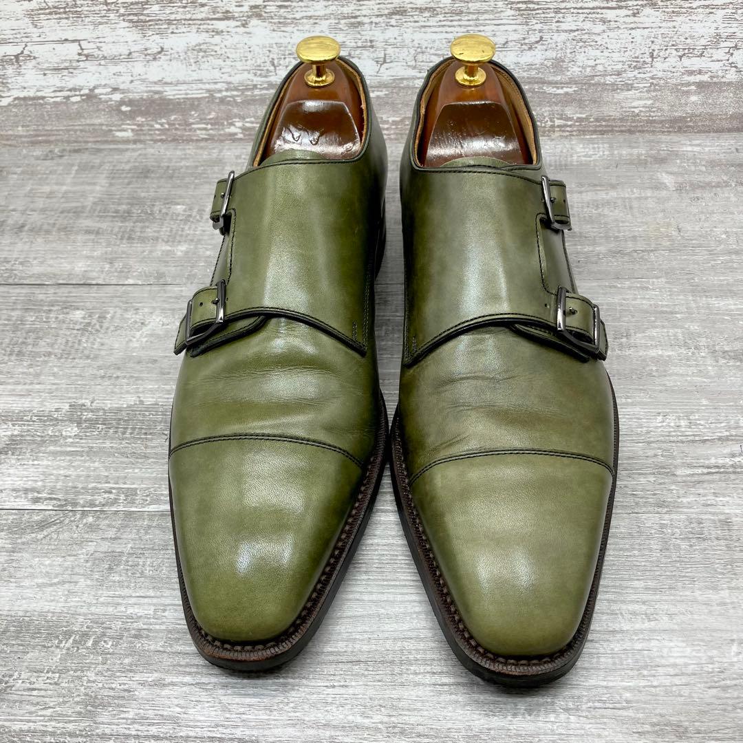 624【希少/美品】REGAL 革靴 ダブルモンク ビジネス オリーブ 25.5