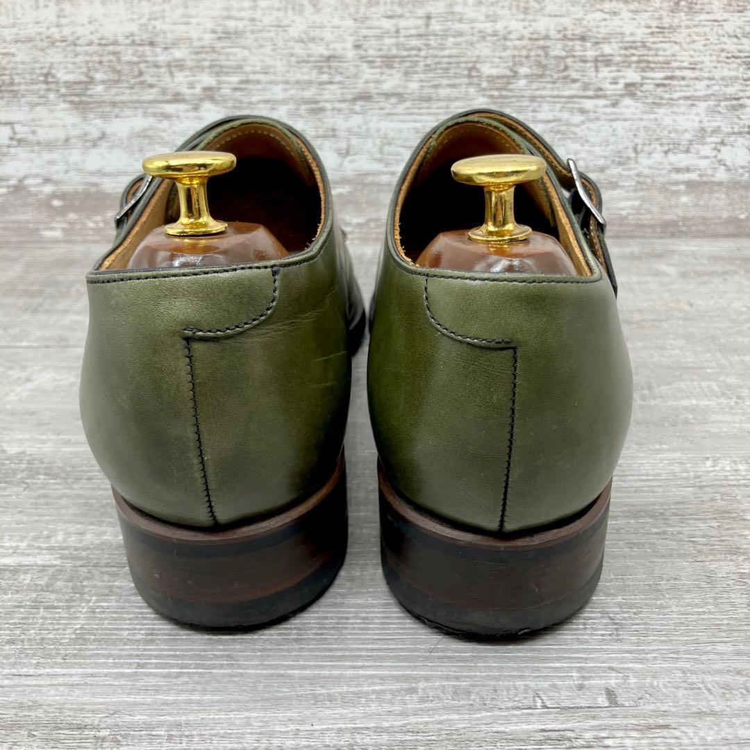 624【希少/美品】REGAL 革靴 ダブルモンク ビジネス オリーブ 25.5