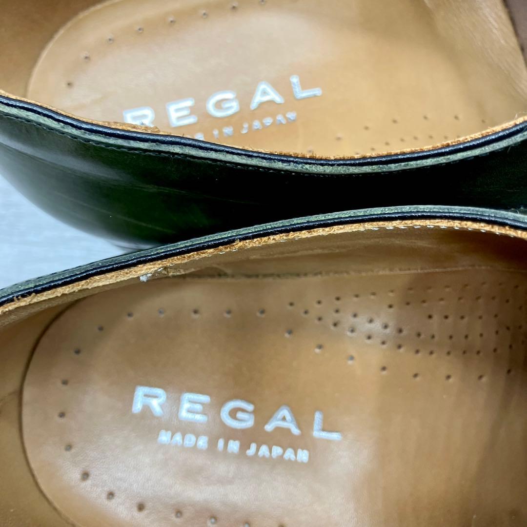 624【希少/美品】REGAL 革靴 ダブルモンク ビジネス オリーブ 25.5