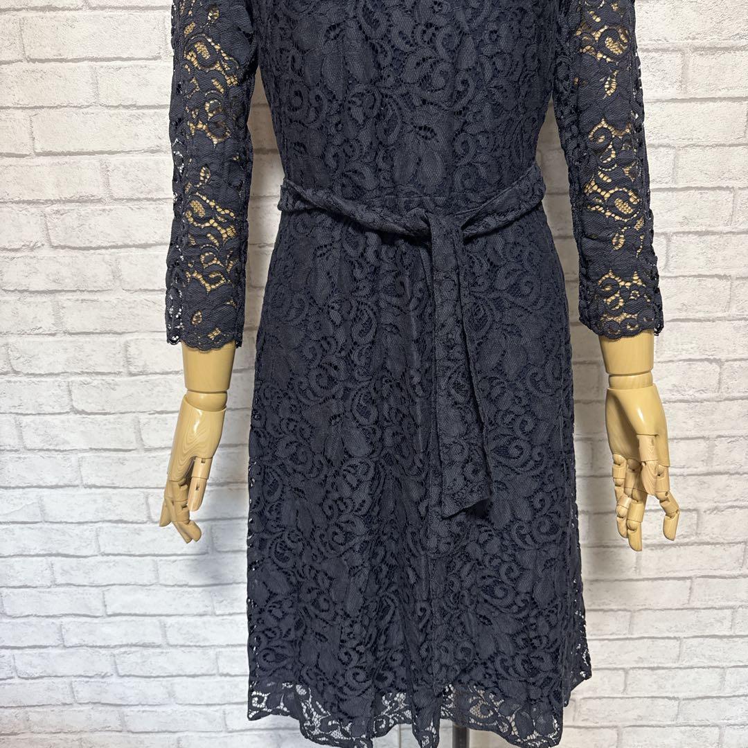 kay me 美シルエット レースワンピース ネイビーオフィス　パーティ