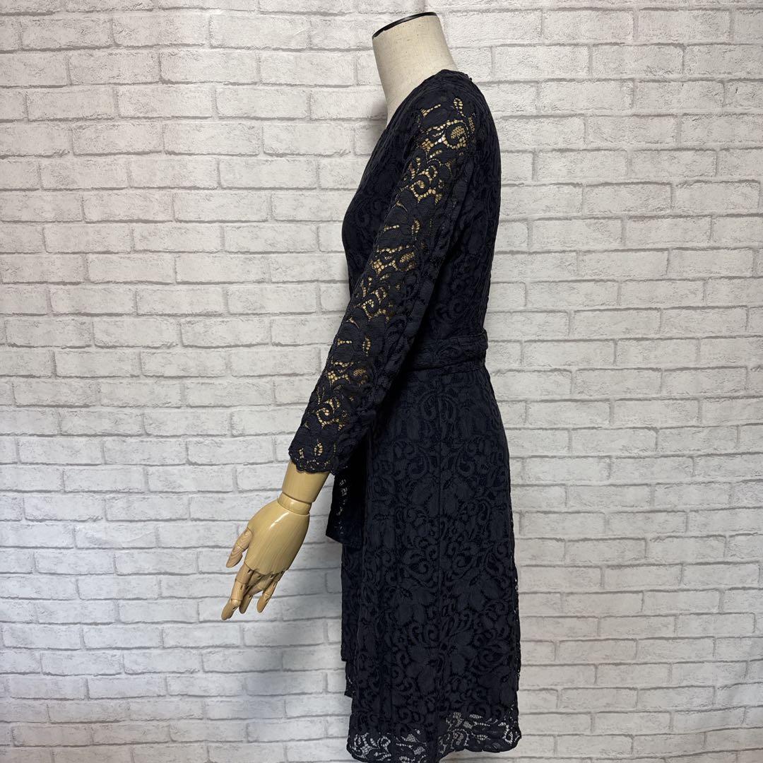 kay me 美シルエット レースワンピース ネイビーオフィス　パーティ