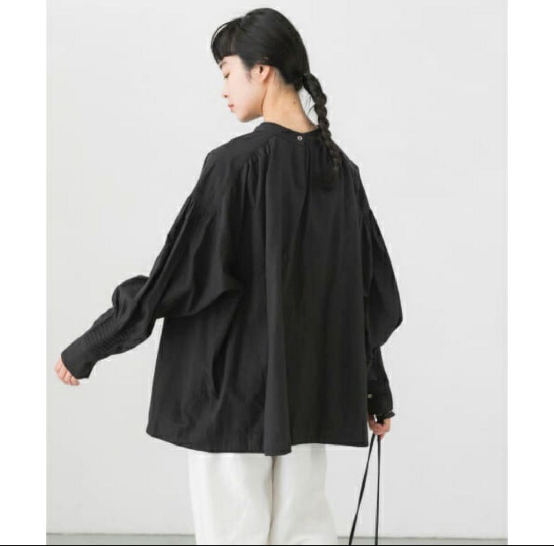 新品タグ付　かぐれ　コットンスモッキングブラウス　黒　完売