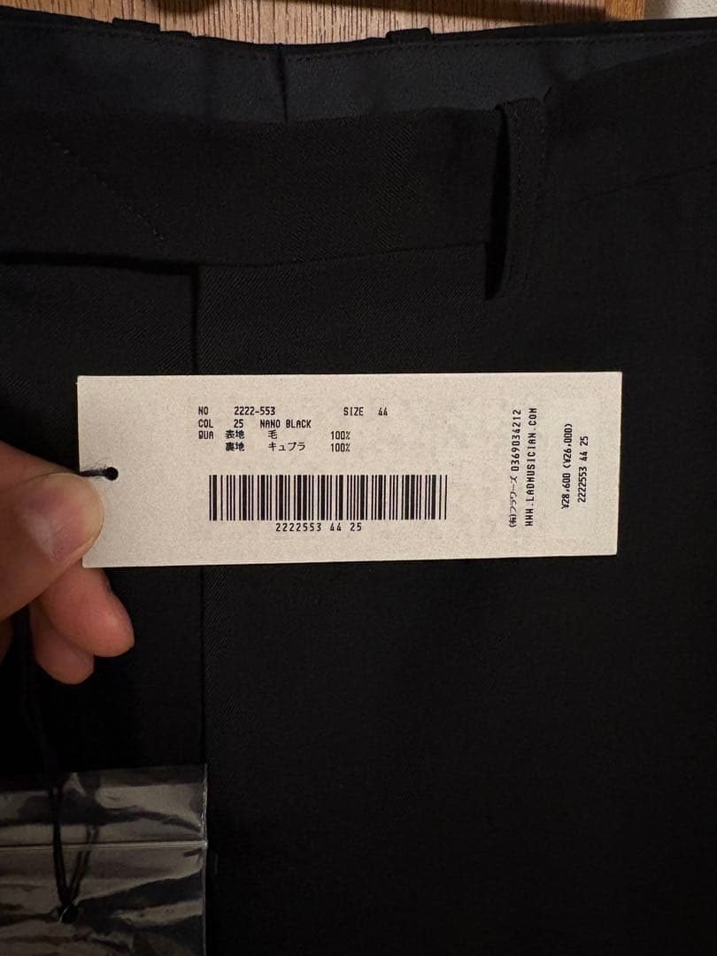 LAD MUSICIAN　スリムフレアスラックス　44 ブラック