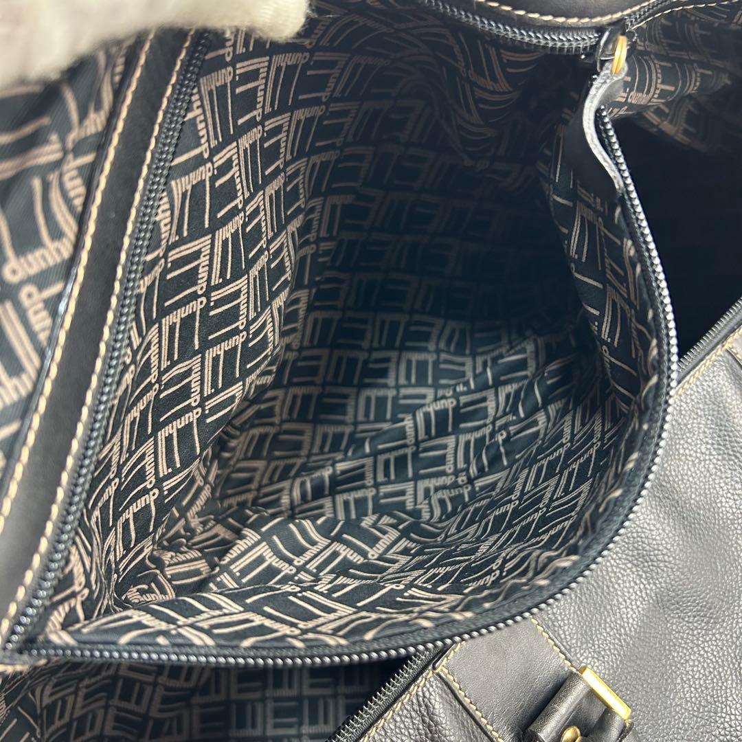 【美品】ダンヒル　ボストンバッグ　レザー　ロゴ金具　デカボストン　黒　旅行バッグ