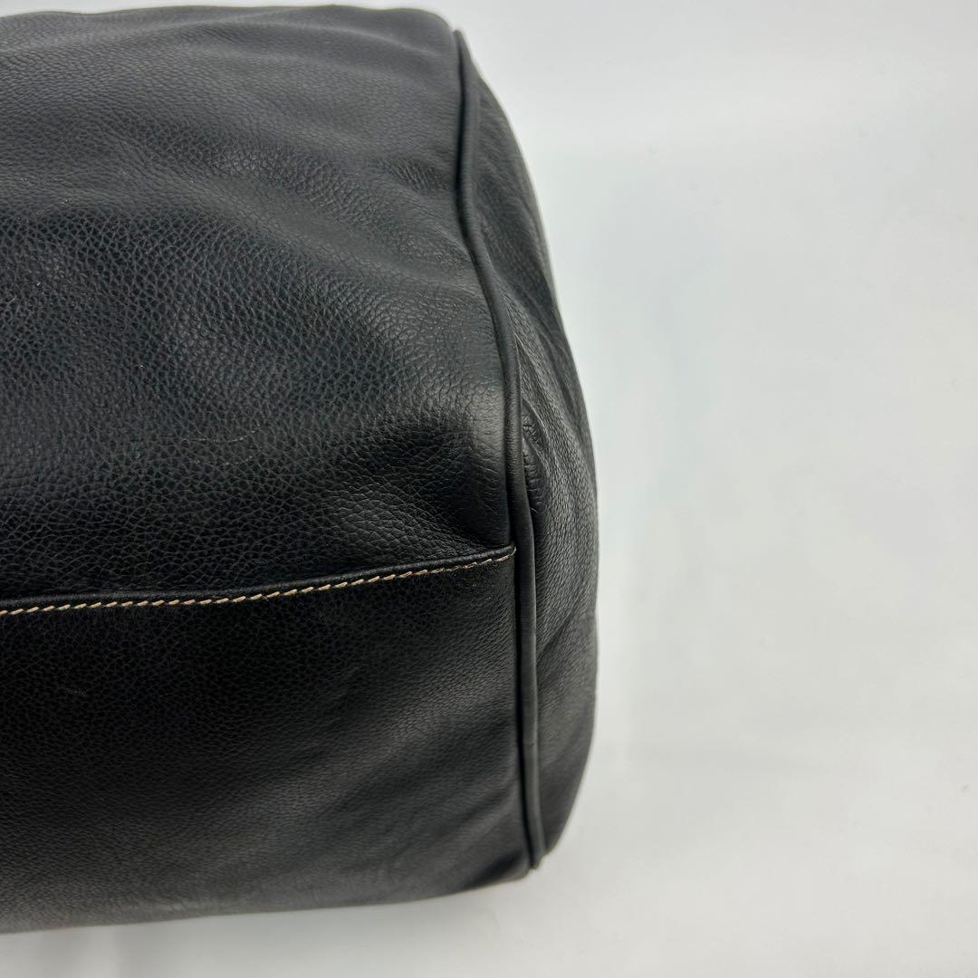 【美品】ダンヒル　ボストンバッグ　レザー　ロゴ金具　デカボストン　黒　旅行バッグ