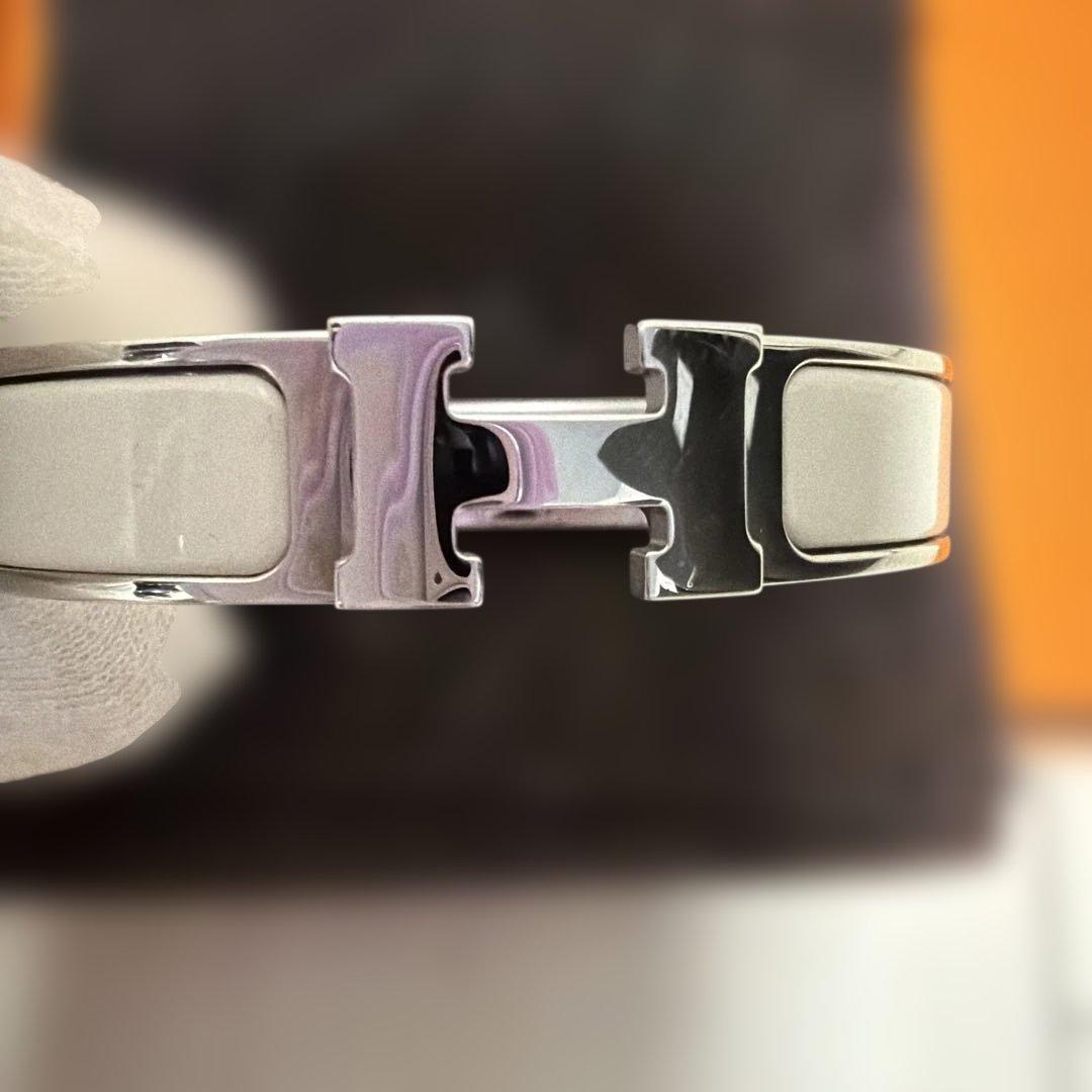 r*i様 【2点】①HERMES(クリックH) ホワイトシルバー②フックブレスレ