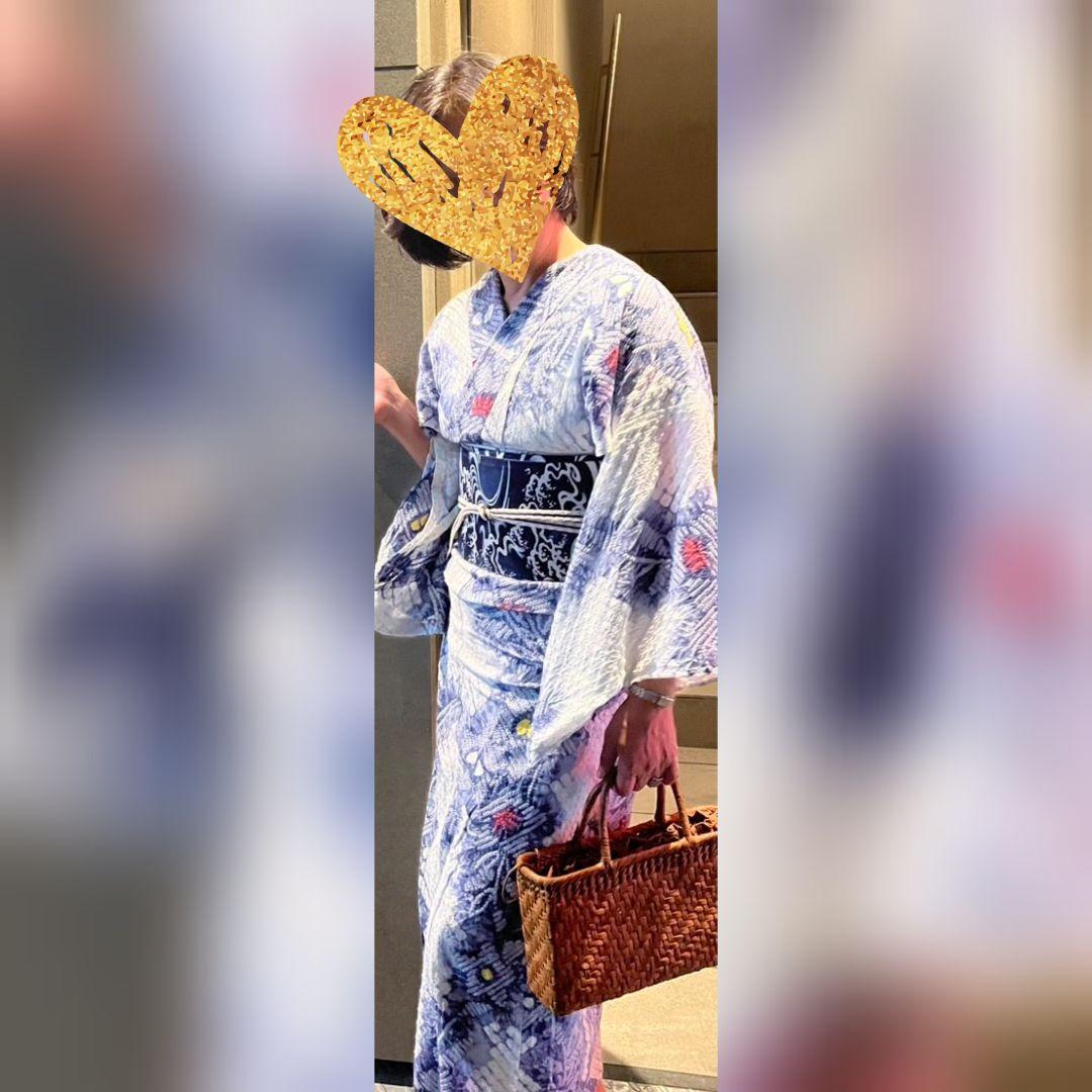 爽やか青と白の有松鳴海絞りの浴衣