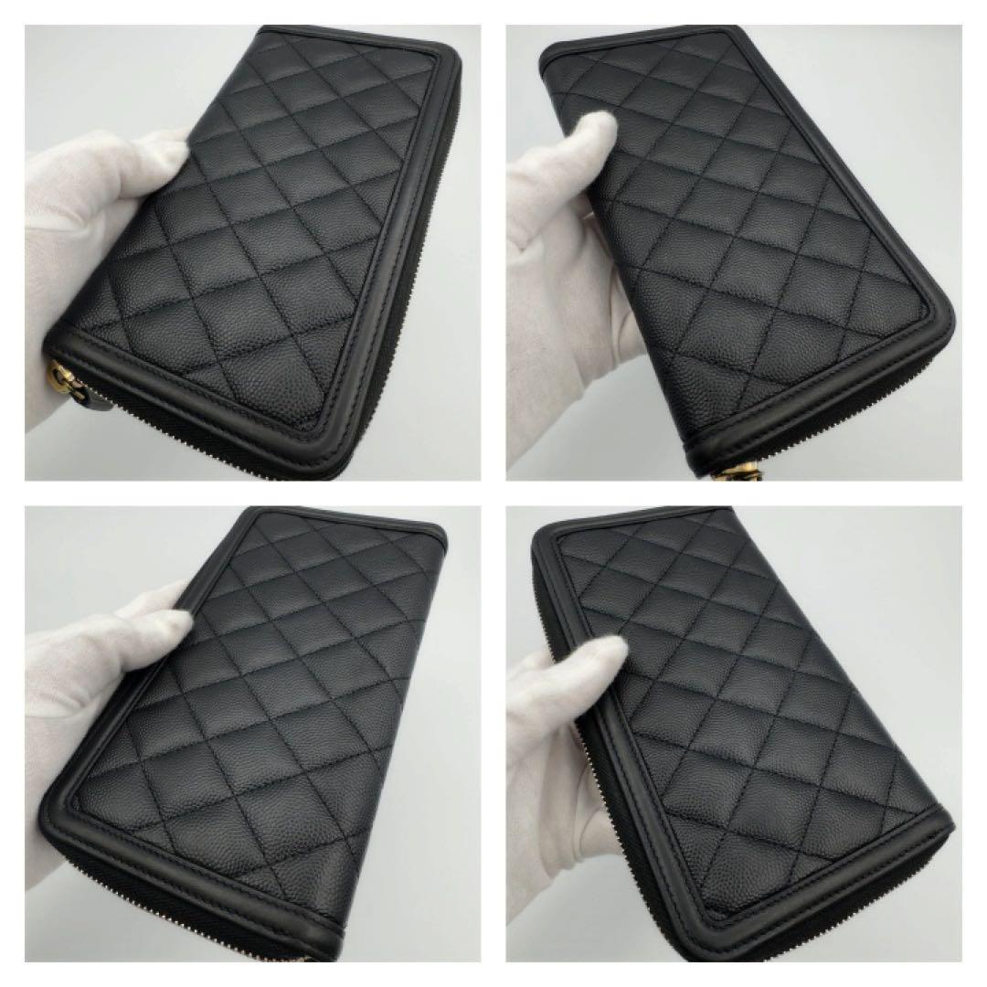 国内正規品　シャネル財布　マトラッセ　CCフィリグリー　ロングジップウォレット