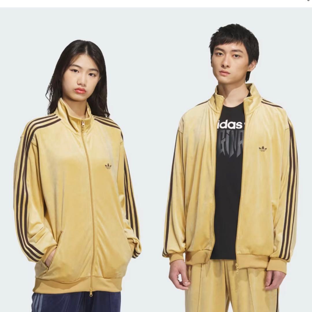 極美品adidas ベロア　マスタード　イエロー　トラックジャケット　M
