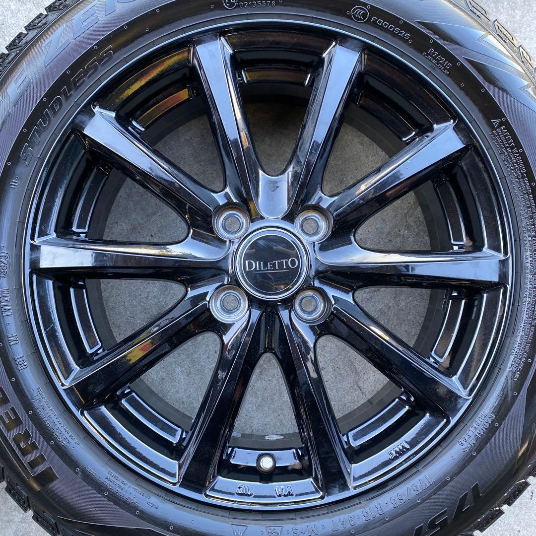 中古溝ありピレリスタッドレスセット175/65R15アクア、フィット　デミオ