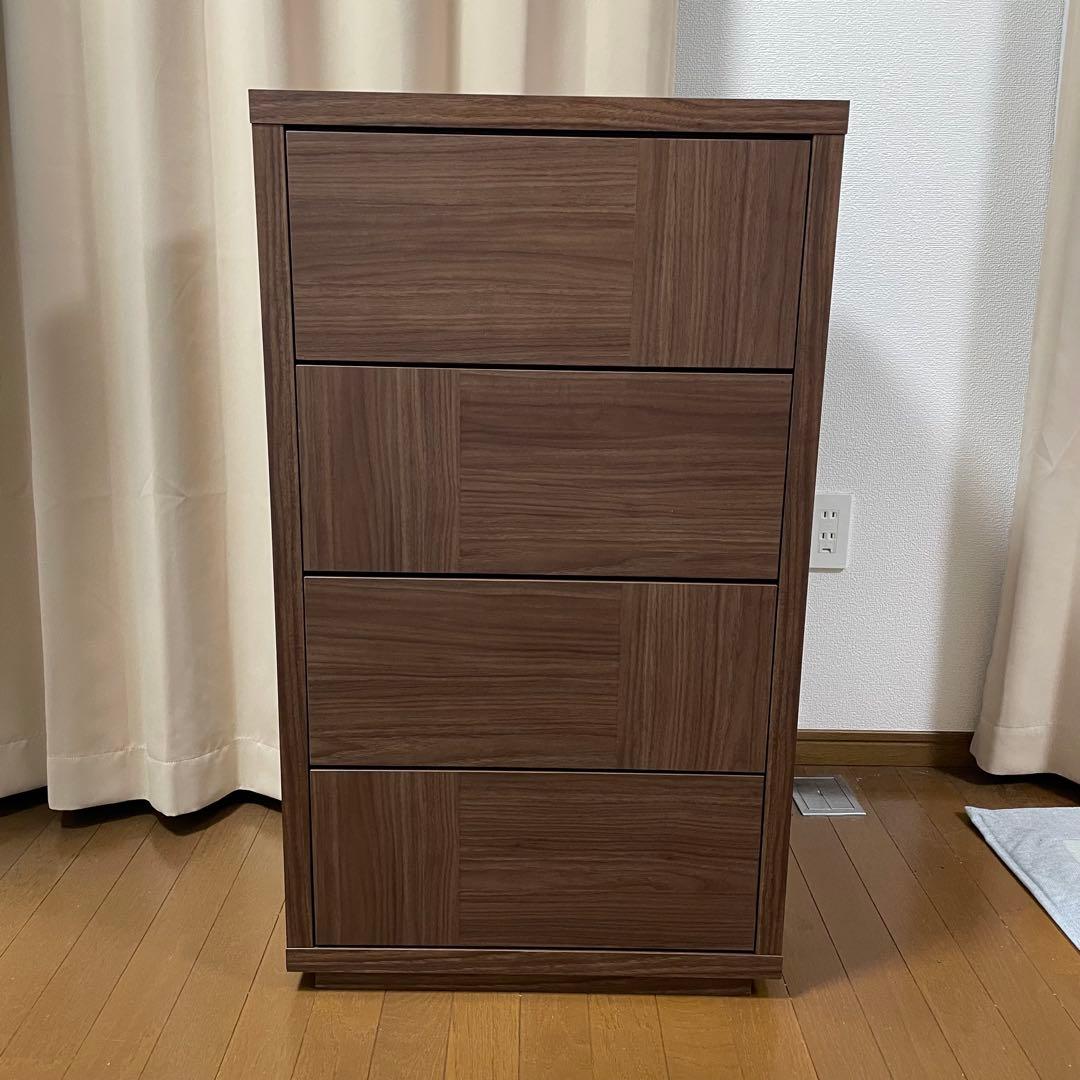 美品　丸繁木工　COMO 604 4段チェスト　プッシュタイプ　国産品　タンス