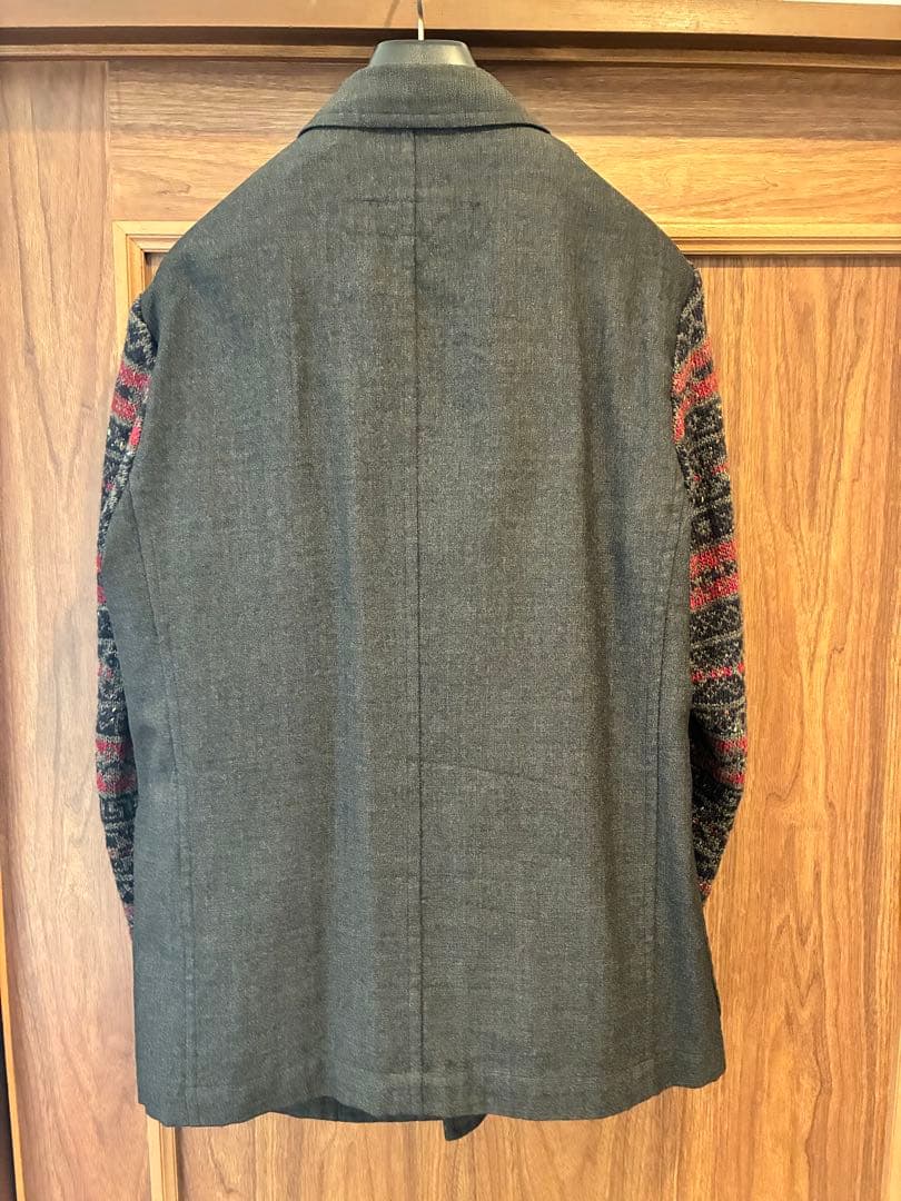 コムデギャルソン オム プリュス 袖ニット ドッキングジャケット