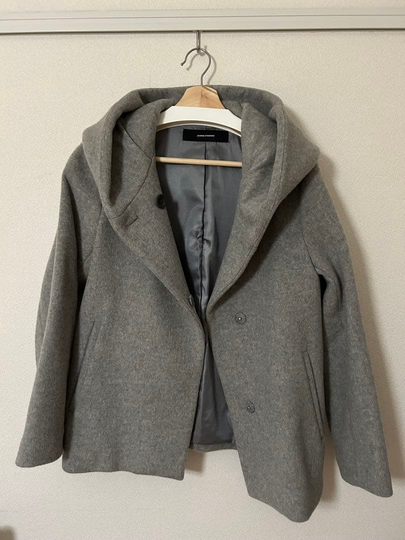 【ジャーナルスタンダード】フード付きウールコート Mサイズ