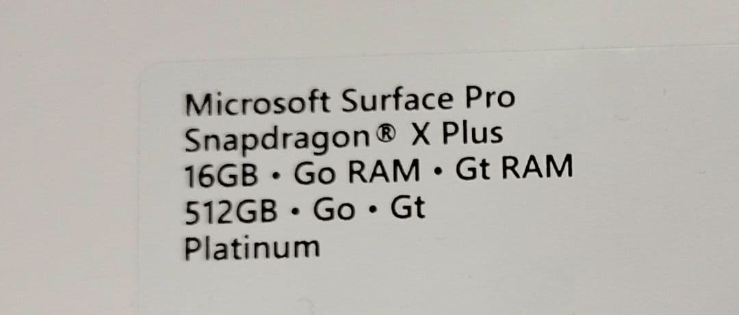 Surface Pro Gen11 16GB 512GB　13インチ プラチナ