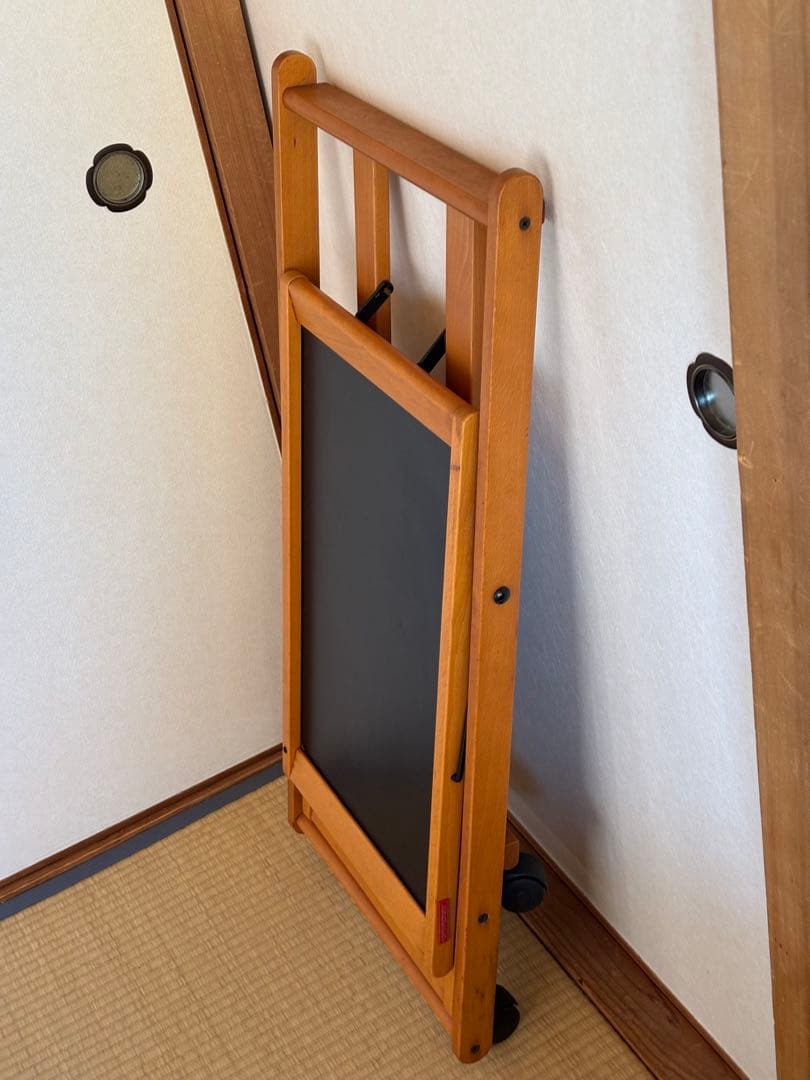 イタリア　木製　折り畳み　キッチンワゴン 黒色天板　ホッパペドレッティ