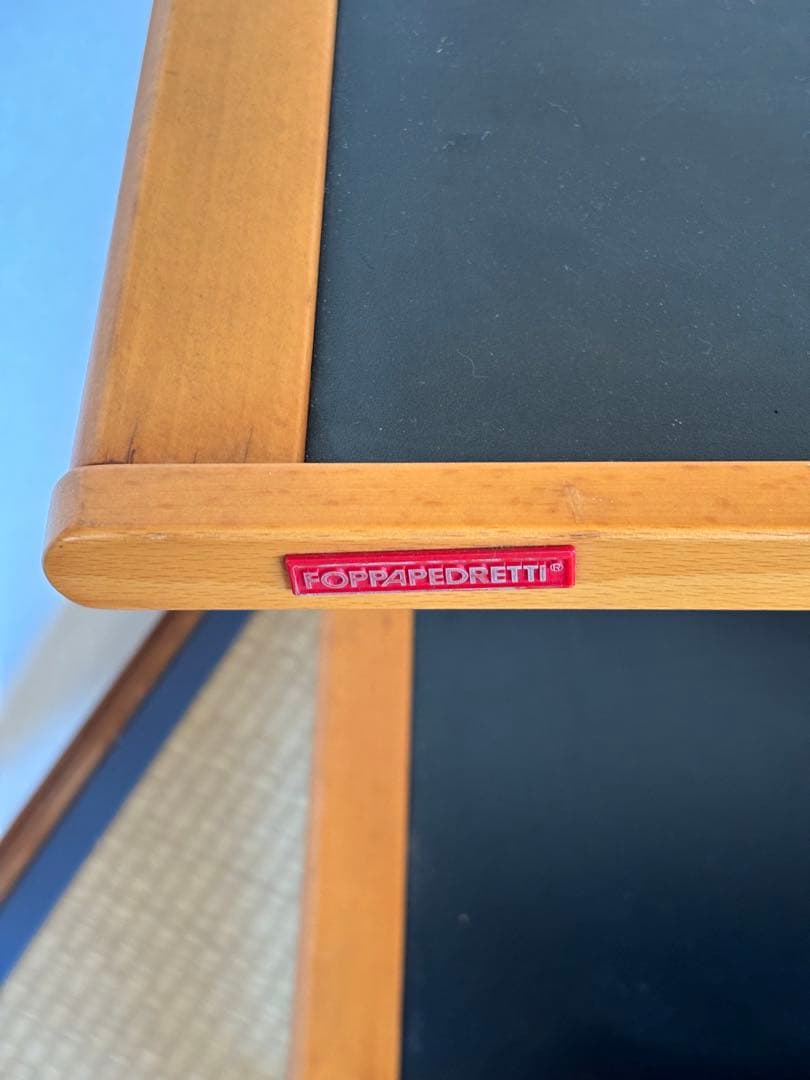 イタリア　木製　折り畳み　キッチンワゴン 黒色天板　ホッパペドレッティ