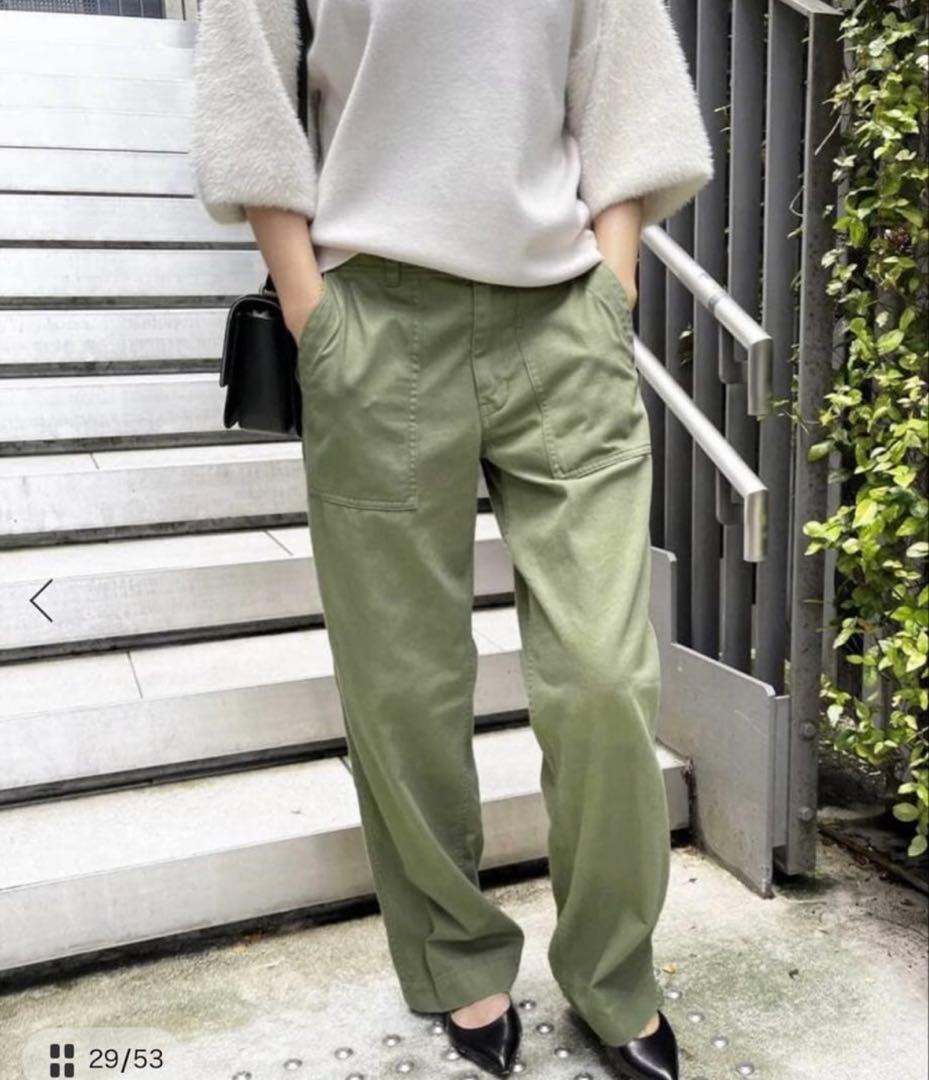 スピックアンドスパンSpick&Span★ルーズベイカーパンツ40カーキ新品