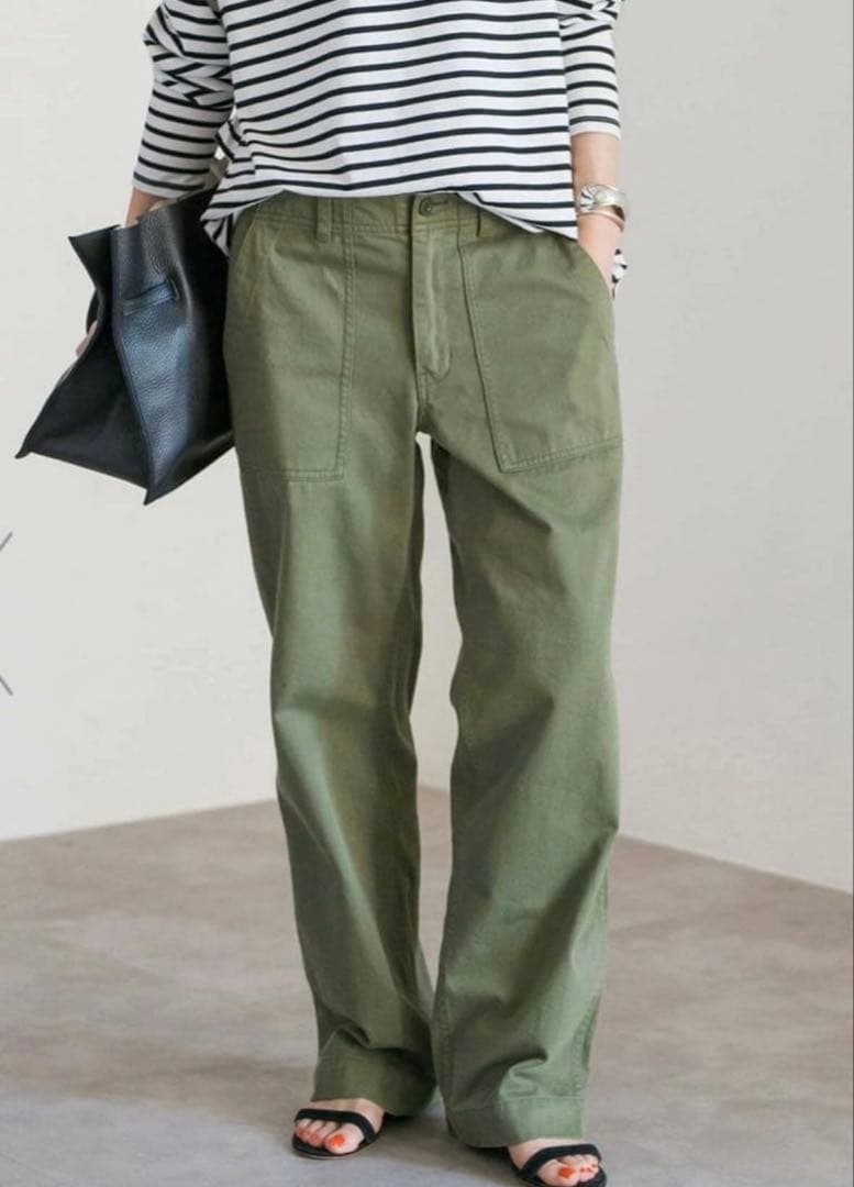 スピックアンドスパンSpick&Span★ルーズベイカーパンツ40カーキ新品