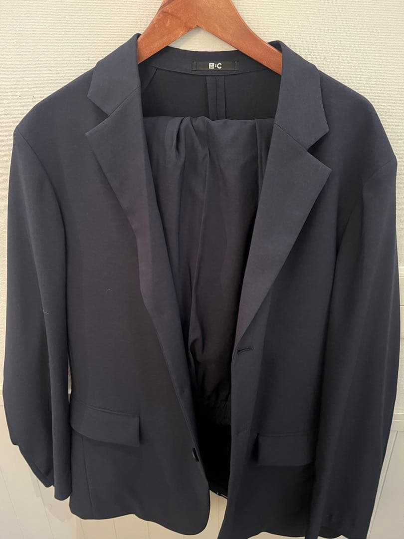 新品未使用　ユニクロC セットアップ　ネイビー感動ジャケット感動パンツ