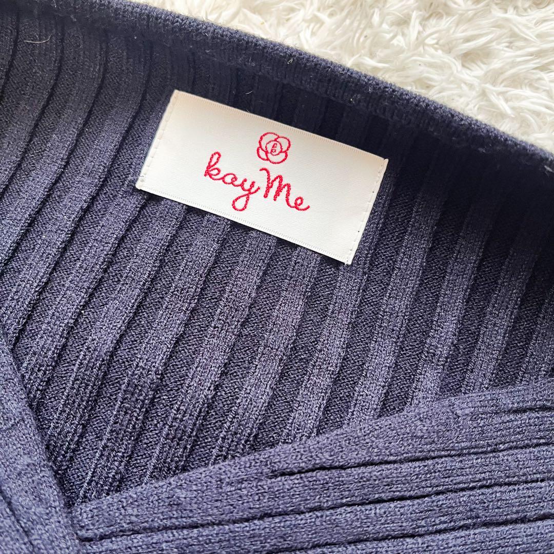 ケイミー 金沢産上質ニット ロングクロスワンピース ネイビー 近年モデル 2