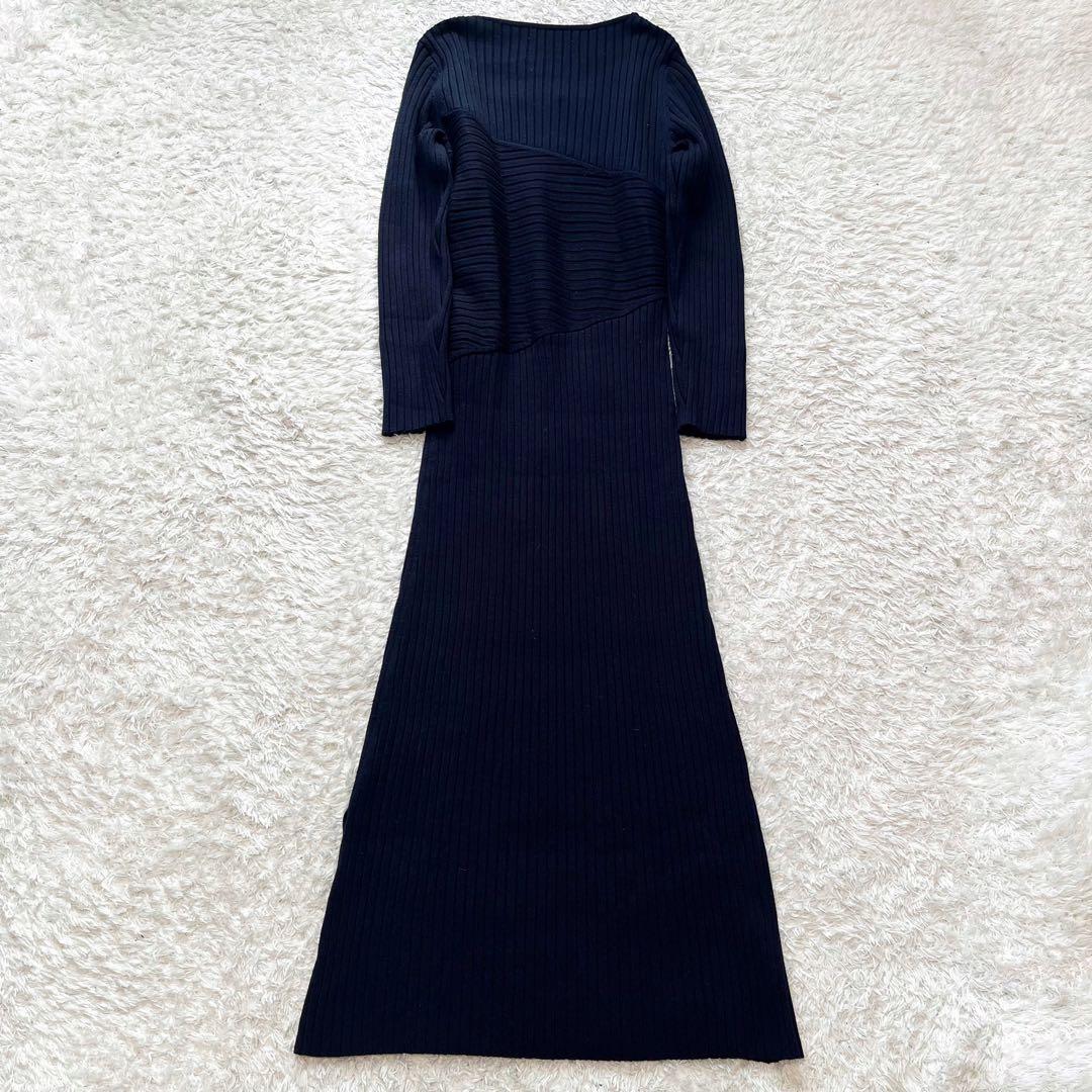 ケイミー 金沢産上質ニット ロングクロスワンピース ネイビー 近年モデル 2