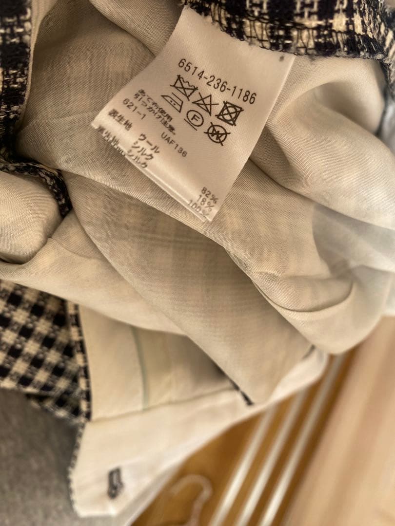 チェック柄テーパードパンツ