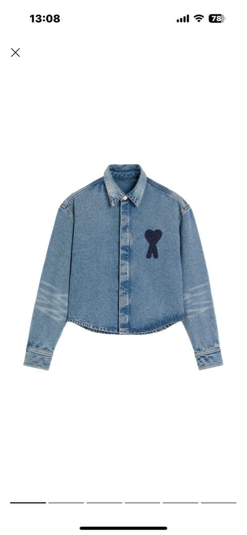 AmiParisデニムブルー クロップドジャケット