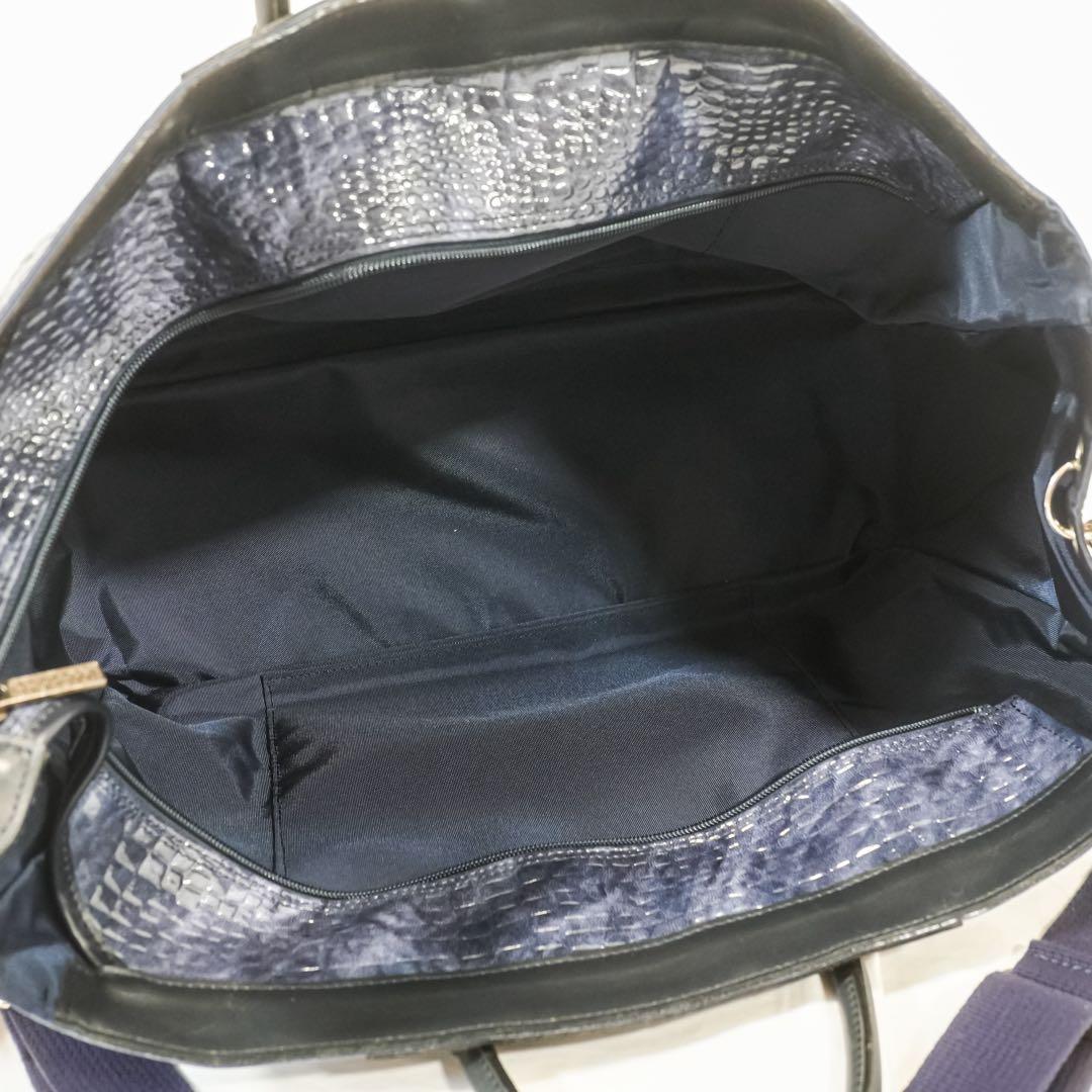 ☆美品☆ 希少！バーニーズニューヨーク　限定カラー　クロコ型押し　ボストンバッグ