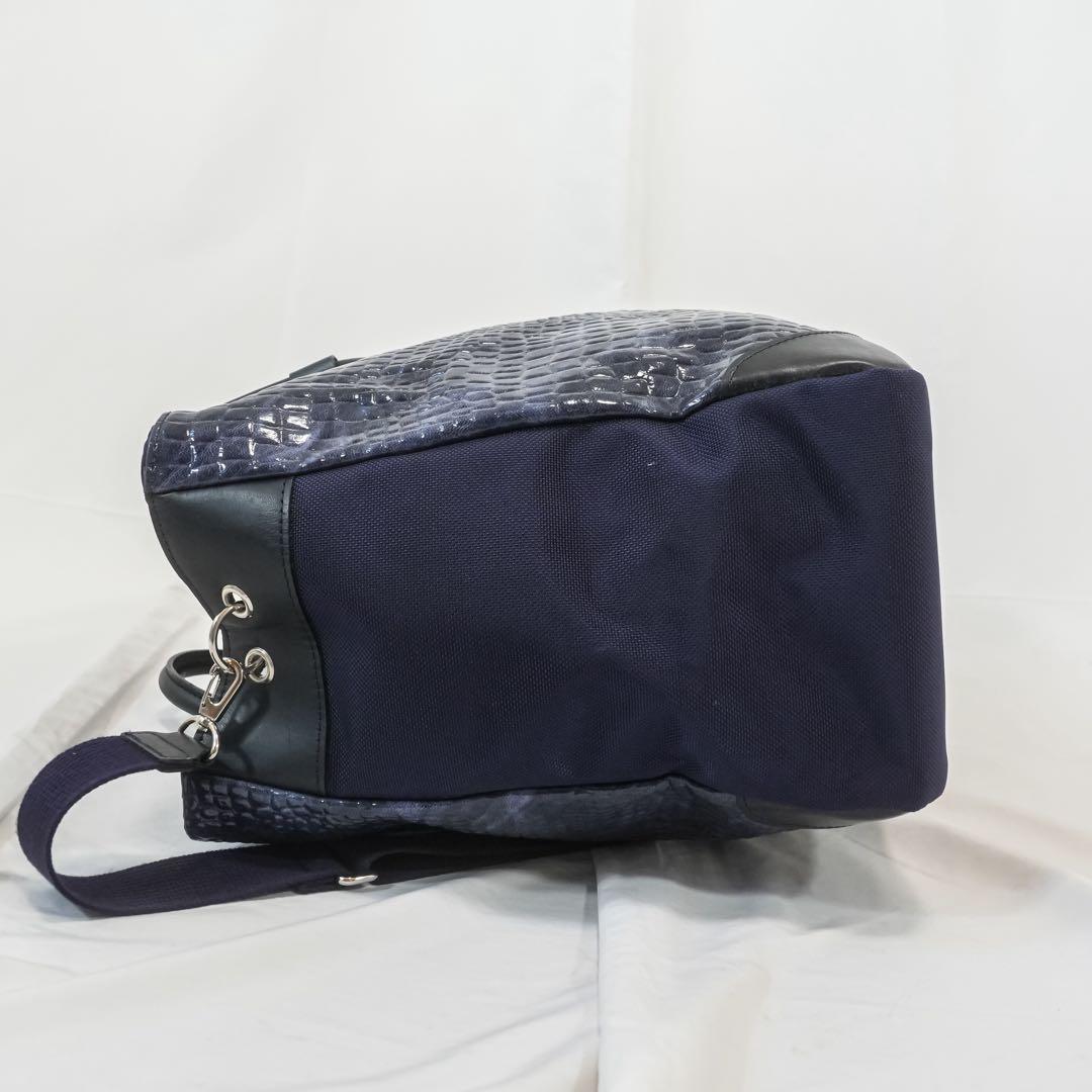 ☆美品☆ 希少！バーニーズニューヨーク　限定カラー　クロコ型押し　ボストンバッグ