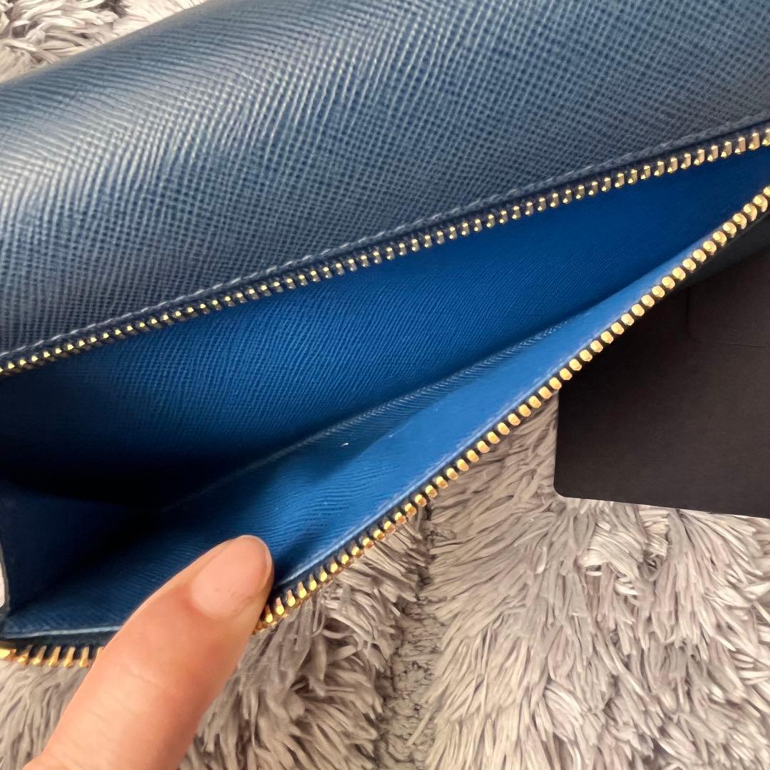 極美品✨PRADA 長財布　バイカラー　サフィアーノ　カードケース　メタルロゴ