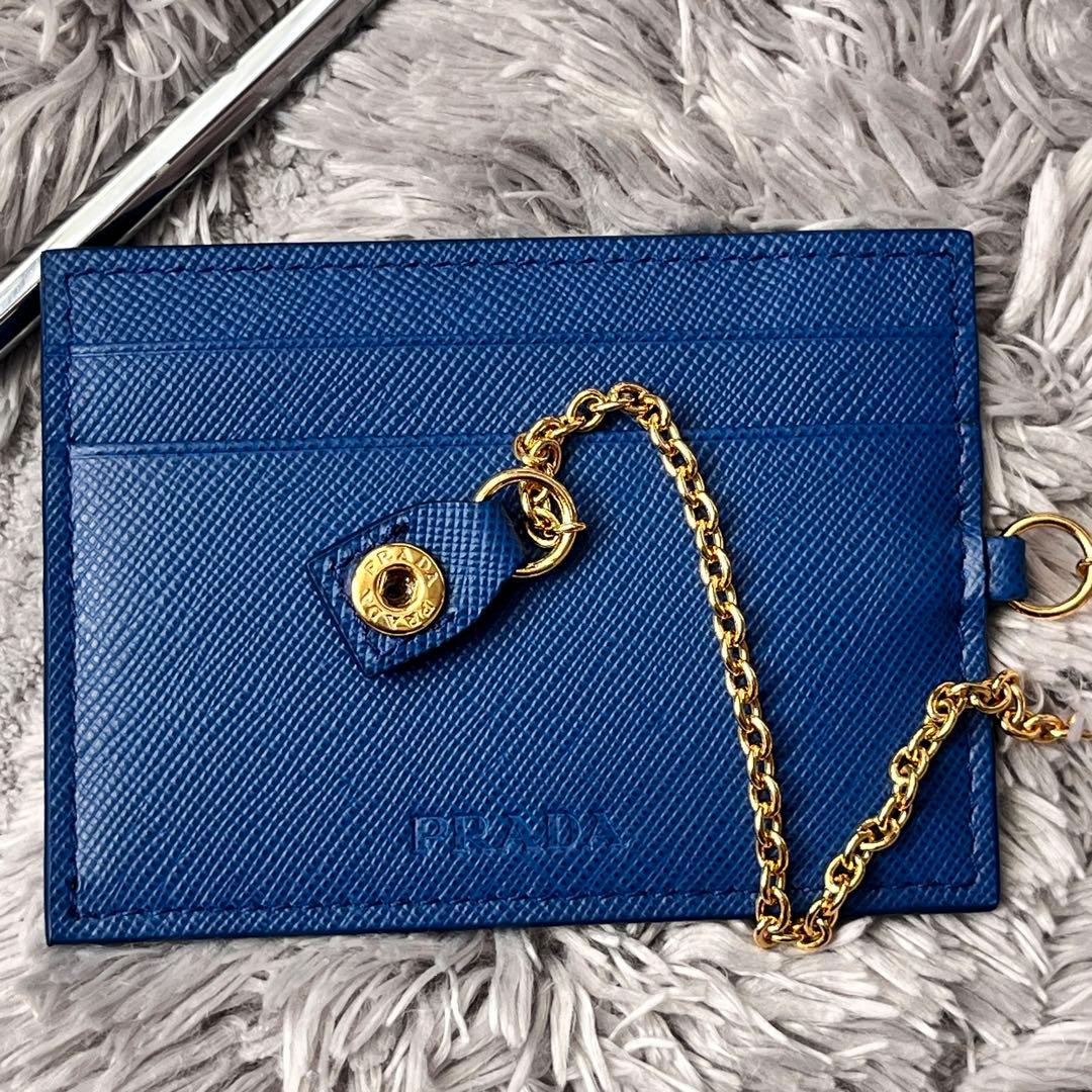 極美品✨PRADA 長財布　バイカラー　サフィアーノ　カードケース　メタルロゴ