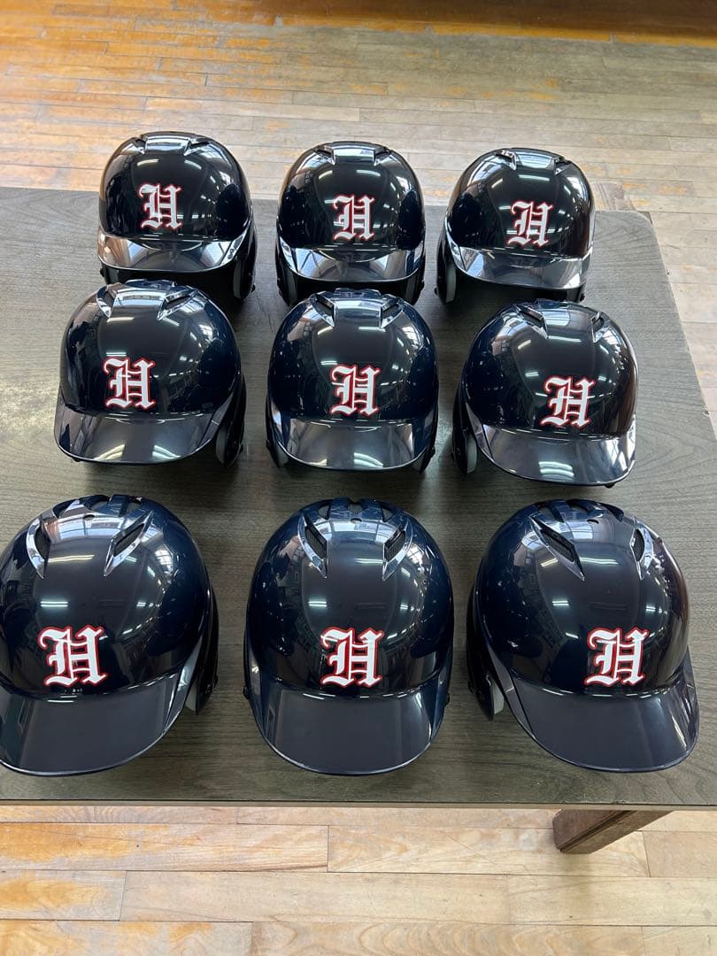 軟式バッター用ヘルメット 9個セット ネイビー