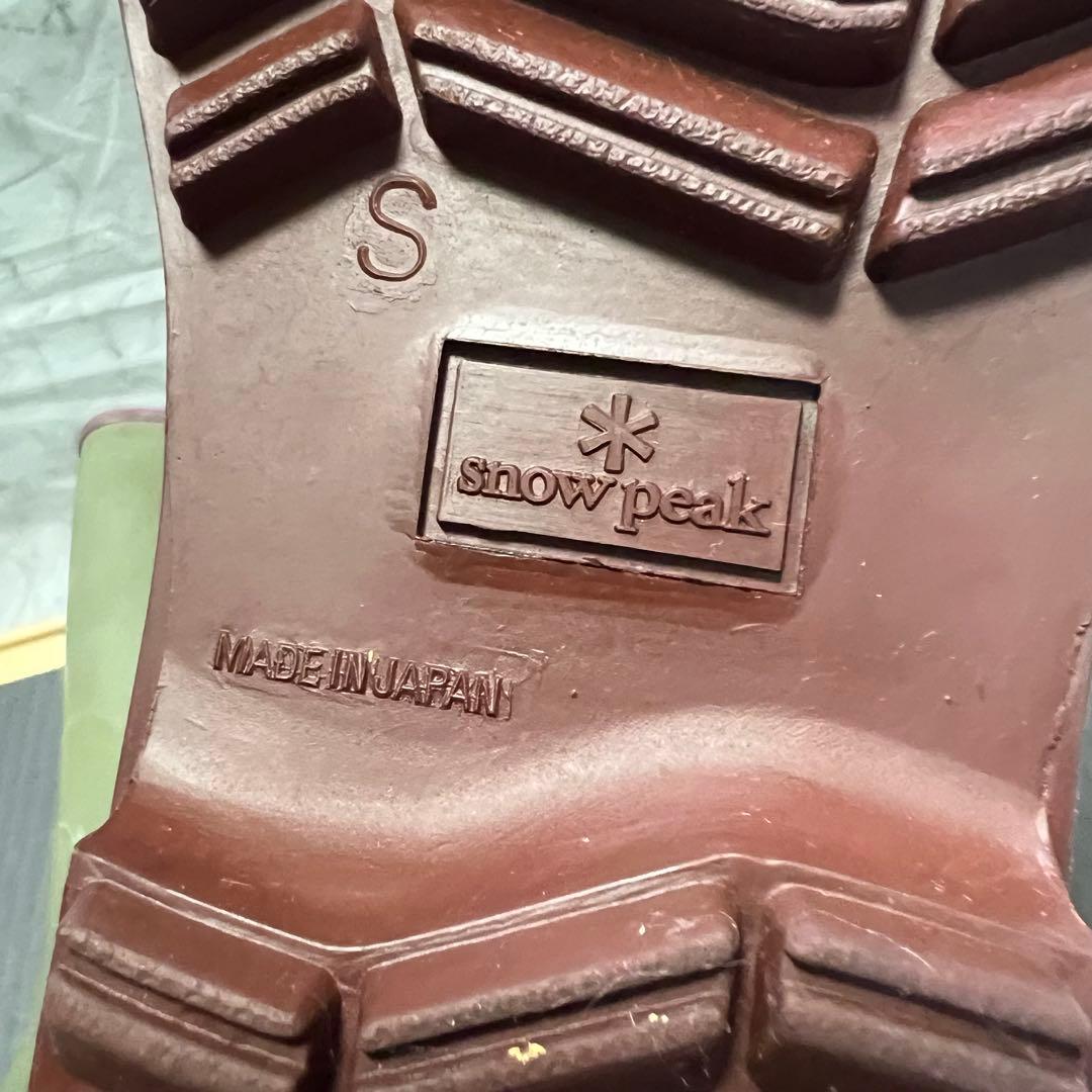 スノーピーク NOASOBI ラバーニーブーツ 長靴 箱付き オリーブ サイズＳ