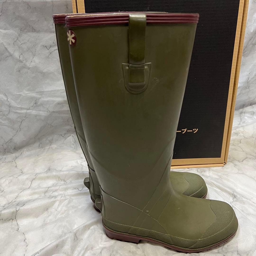 スノーピーク NOASOBI ラバーニーブーツ 長靴 箱付き オリーブ サイズＳ