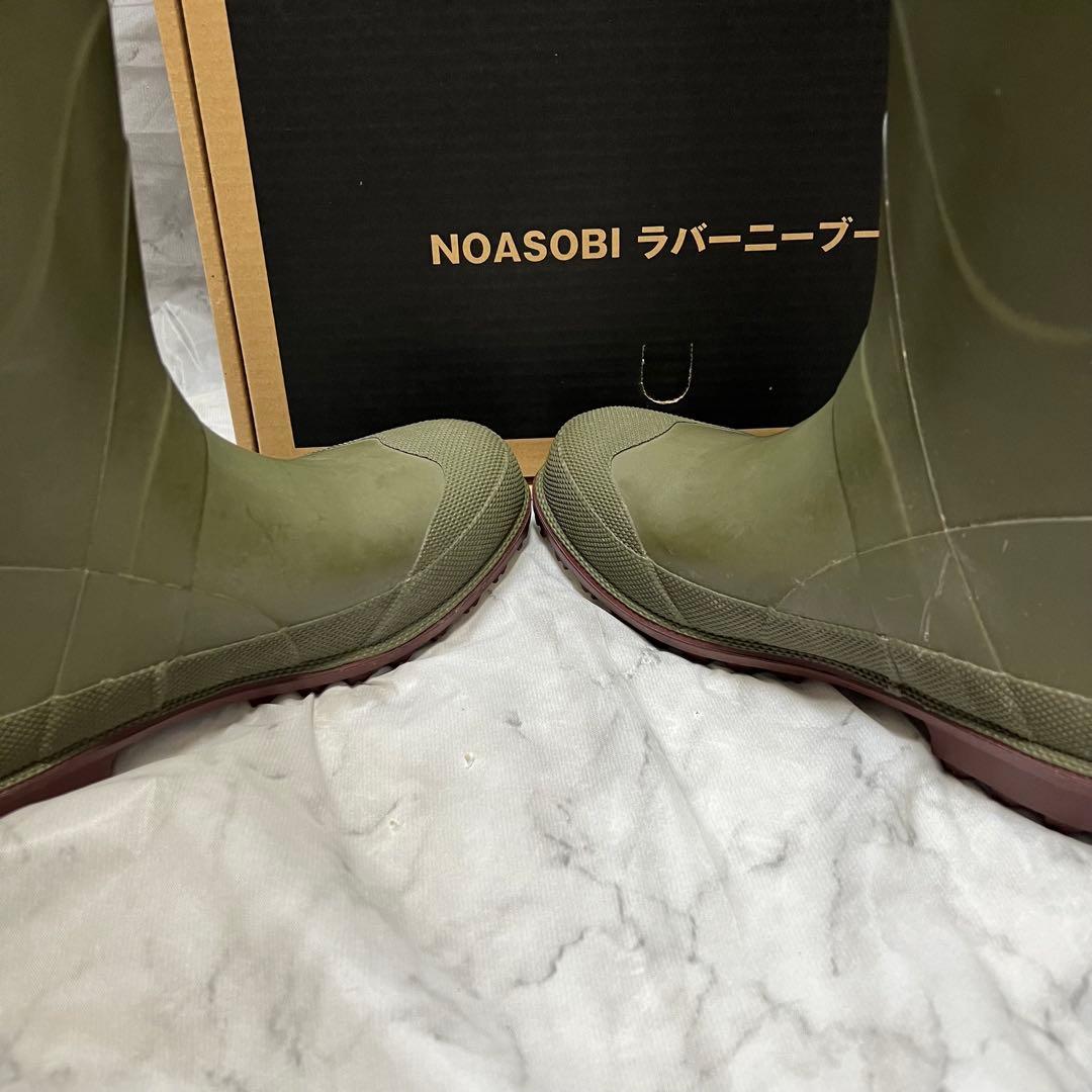 スノーピーク NOASOBI ラバーニーブーツ 長靴 箱付き オリーブ サイズＳ